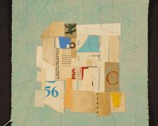 Rite (Gameboard), 2012, paper, acrylic, graphite on cut canvas, vintage frame, f.s. 7 x 7" / i.s. 5 x 5"