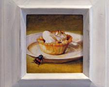 Pastry with Approaching Beetle, 2011, acrylic on panel, f.s. 11 1/2 x 11" / i.s. 5 1/2 x 5 1/2"