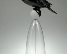 Crow (Marker Series), 2005, free hand, mouth blown, hot sculpted glass, 26 1/2 x 16 x 16"