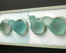 Insular, 2005, free hand, hot worked, hand sanded and polished glass, 10 1/2 x 32 1/2 x 9"