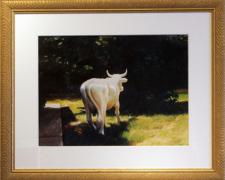 I Awoke to a Plaster Cow on My Lawn, 2005, acrylic on paper, i.s. 18 1/2 x 24" / f.s. 30 3/4 x 36 3/4", (Secondary Market)