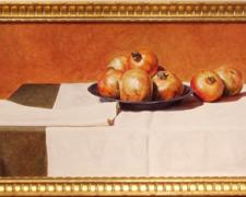 Pomegranates, 2004, acrylic on panel, 16 x 33"