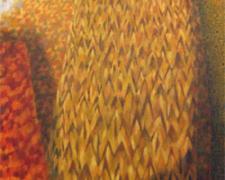 Those On the Top Take Care of Us 2004 Oil on wood 44 x 21"