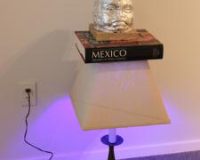 Totem 2013 Olmec Head, Aluminium, book, lamp