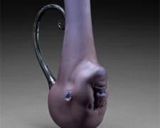 Head Pitcher #6 (Purple), 2007, blown and solid hot sculpted glass, 16 1/4 x 8 1/2 x 4 1/4"