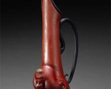 Head Pitcher #7 (Red), 2007, blown and solid hot sculpted glass, 14 3/4 x 7 x 3 3/4"