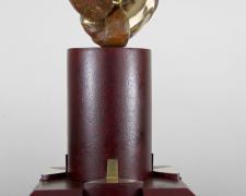 Rosa Caliente, 2010 mahogany, painted steel, cast silicon bronze, brass 19 x 10 x 10"