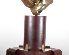 Rosa Caliente, 2010 mahogany, painted steel, cast silicon bronze, brass 19 x 10 x 10"