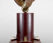 Rosa Caliente, 2010 mahogany, painted steel, cast silicon bronze, brass 19 x 10 x 10"
