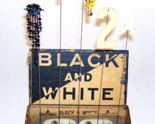 Black and White 2007 Assemblage 15 x 8 1/2 x 6 1/2"