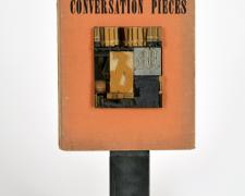 Conversation Pieces, 2013, book, printer’s blocks, steel, 19 1/2 x 10 x 4"