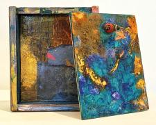 Sandi Seltzer Bryant, "Untitled Box Series 2", 2021, mixed media, closed: 5 x 4 1/4 x 1 1/2” / open: 9 x 4 1/4 x 1 1/2" (open view)