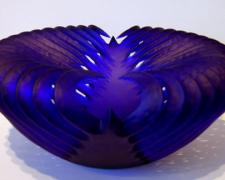 Cobalt Cavity, 2005, handblown and sandblasted, 8 x 17 x 17"