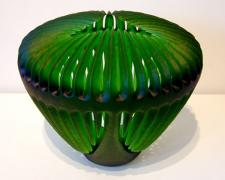 Emerald Invitation, 2005, handblown and sandblasted, 12 x 15 x 15"