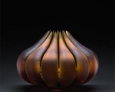 Amber Emergence, 2008, handblown/sandblasted, 10 x 14 x 14"