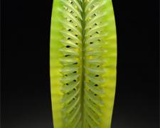 Uranium Tricuspid, 2007, handblown/sandblasted, 21 x 7 x 7"