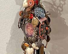 "Self Portrait, Necklace", 2010, found costume jewelry, 20 x 2 1/2 x 2 1/2"