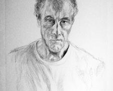 Self-Portrait, 2012, china marker on paper, f.s. 28 x 24 1/2" / i.s. 20 x 16"