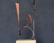 Silhouette, 2008 painted steel, limestone 27 3/4 x 8 x 4"