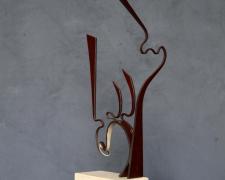 Silhouette, 2008 painted steel, limestone 27 3/4 x 8 x 4"