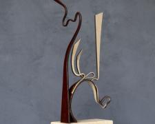 Silhouette, 2008 painted steel, limestone 27 3/4 x 8 x 4"