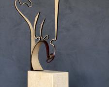 Silhouette, 2008 painted steel, limestone 27 3/4 x 8 x 4"