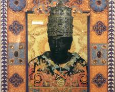 Solomon, 2008, collage and acrylic wash, 7 3/4 x 6 1/2"