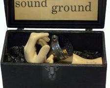 Sound Ground, 2018, assemblage, 8 x 10 1/2 x 4"