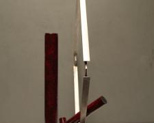 Summer Solstice, 2014 painted steel, burnished stainless steel 36 x 36 x 10 3/4"