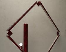Summer Solstice, 2014 painted steel, burnished stainless steel 36 x 36 x 10 3/4"