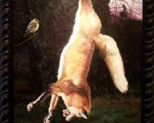 Suspended Fox, 2004, acrylic on panel, 33 x 24"