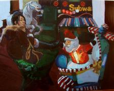 One Horse Open Sleigh, 2009, oil on panel, 12 x 16"
