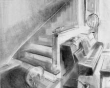 Study for Music, 2004, graphite on paper, 47 x 37"