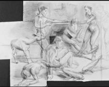 Study for Tug of War: Assembly, 2006, graphite on paper, 20 x 22"