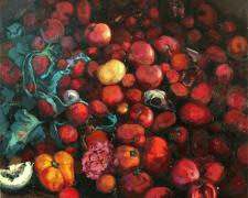 Unbearable Fruit, 2008, oil on linen, 48 x 48"