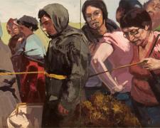 Walking the Line, 2008, oil on panel, 8 x 12"