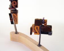 Two Trees, 2016, assemblage, 13 1/2 x 13 x 4"