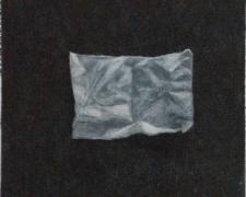 Unfolded Paper, 2016, acrylic on gessoed paper, 5 1/4 x 3 3/4”