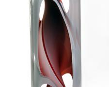 Red Helix, 2011, mold blown glass, cut, polished, 17 1/2 x 6 1/3 x 4"