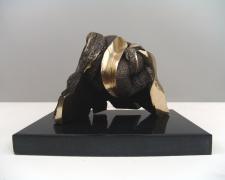 Walker, 2008 cast silicon bronze and granite base 9 x 9 1/2 x 13"