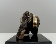 Walker, 2008 cast silicon bronze and granite base 9 x 9 1/2 x 13"
