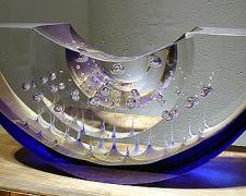 U-40 Wreck Boat, 2002, cast lead crystal, 6 x 14 x 4"