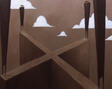 Arrival and Reunion, 2011, acrylic on canvas, 36 x 36"