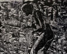 Recovery, 2013, woodcut, 40 x 34"