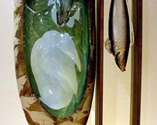 From East to West Fish Hanger #15, 2003, blown and cast glass, 23 x 12 x 6"