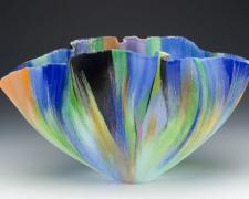 Cantor, 2005, filet-de-verre (fused and thermo formed color glass threads), 10 x 17 3/4 x 11"