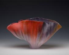 Mandriano, 2006, filet-de-verre (fused and thermal color glass threads), 10 3/4 x 19 1/2 x 8 1/2"