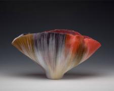 Mandriano, 2006, filet-de-verre (fused and thermal color glass threads), 10 3/4 x 19 1/2 x 8 1/2"