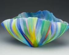 Sottacqua, 2005, filet-de-verre (fused and thermo formed color glass threads), 6 3/4 x 13 x 7 1/8"