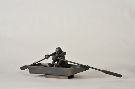 Man Rowing, 1995, bronze, 5 x 17 1/2 x 5 3/4", ed. 6/9